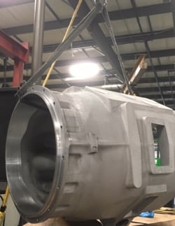 Lift system moving a casting